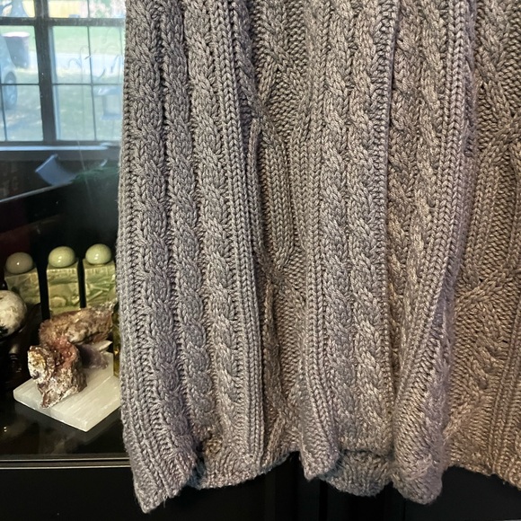 Hannah Chunky Cutaway Fisherman Style Knit Button Front Sweater Vest Storm Grey - Picture 8 of 9